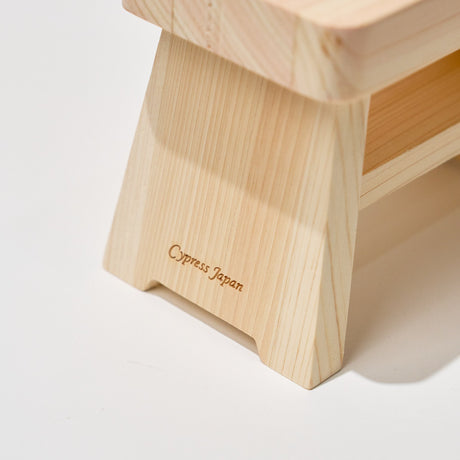Hinoki Wood Mini Bath Chair Organizer / Cypress Japan - bungu