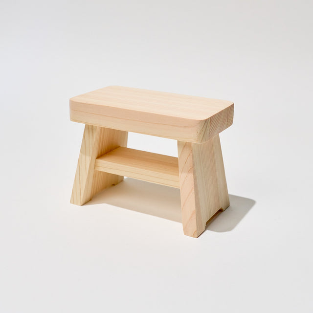 Hinoki Wood Mini Bath Chair Organizer / Cypress Japan - bungu