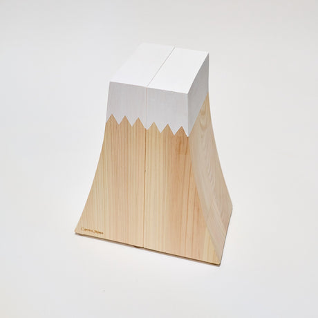 Hinoki Wood Mt. Fuji Bookend / Cypress Japan - bungu