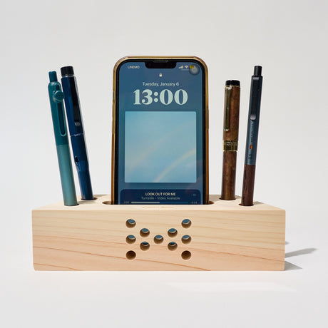 Hinoki Wood Phone Sound Amplifier and Stand / Cypress Japan - bungu