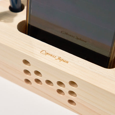 Hinoki Wood Phone Sound Amplifier and Stand / Cypress Japan - bungu