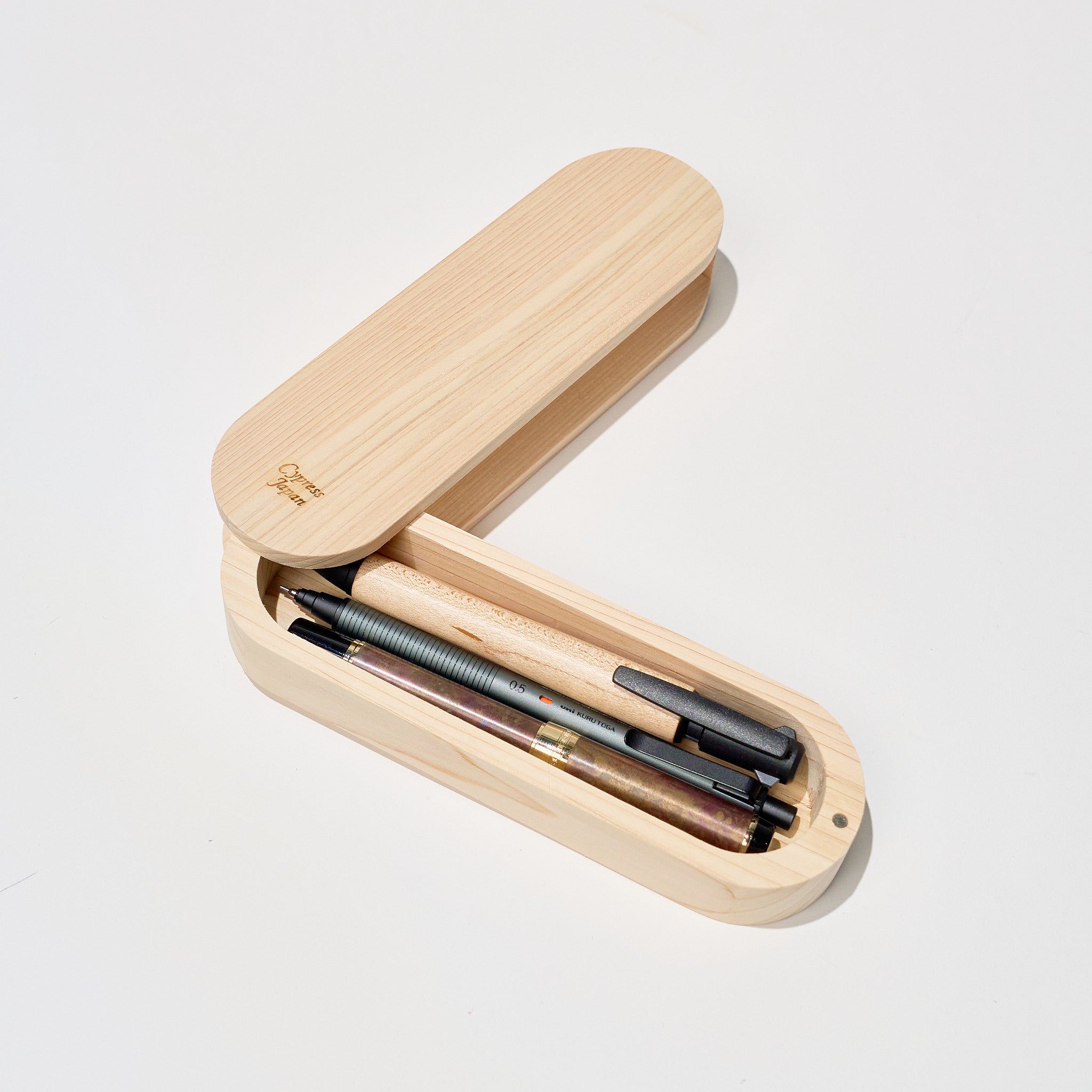 Hinoki Wood Slide Pen Case / Cypress Japan – bungu