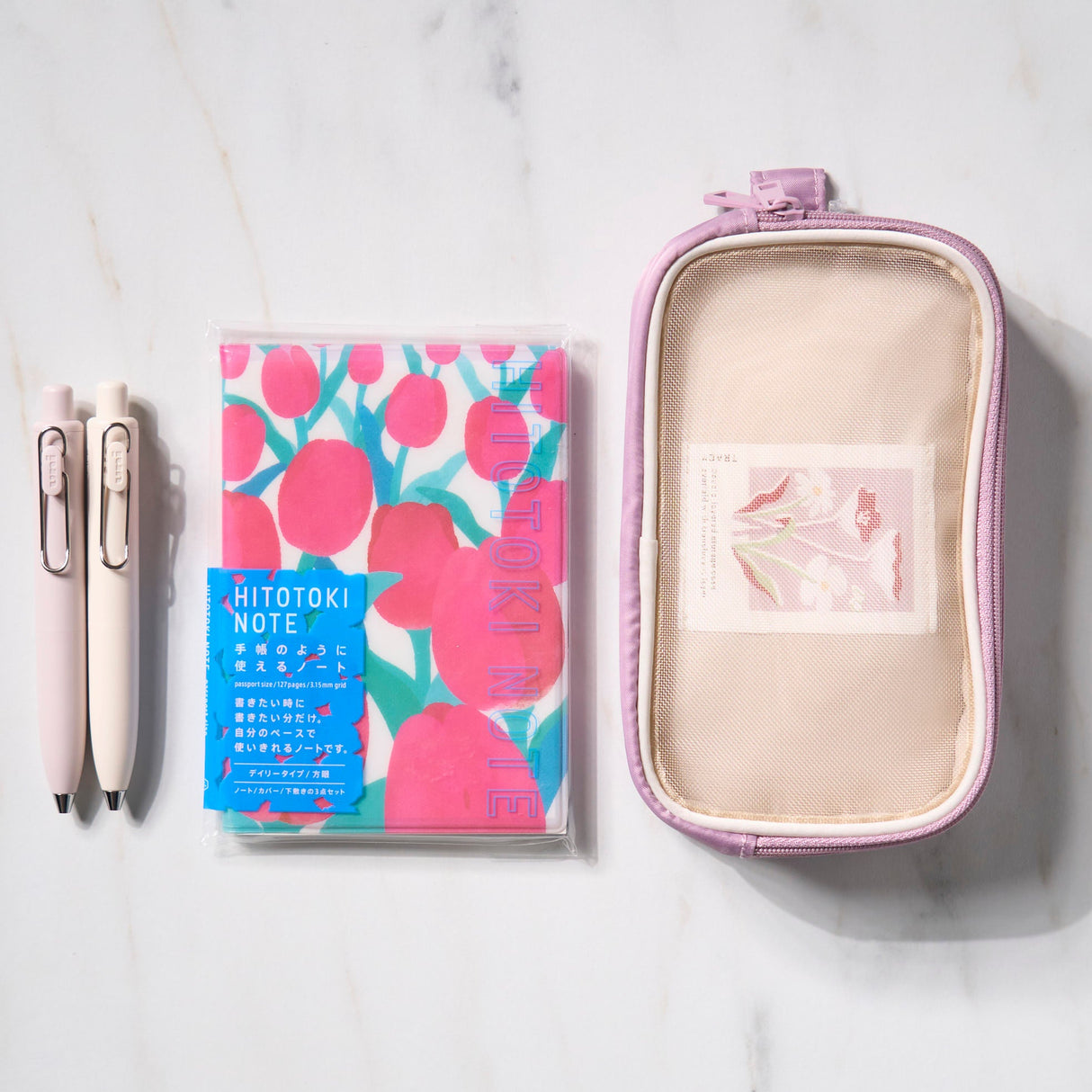 HITOTOKI Journal Set - Tulip Blush Pink - bungu