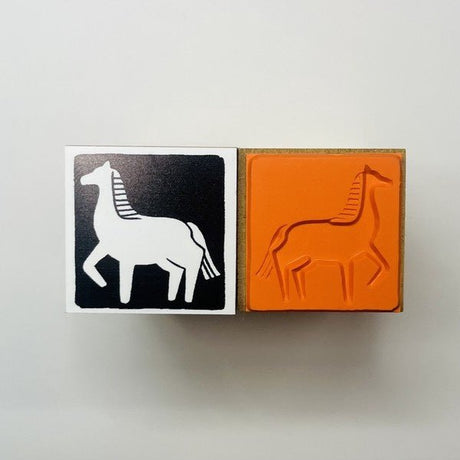 Horse Zodiac Wood Stamp / Morita Inbou - bungu