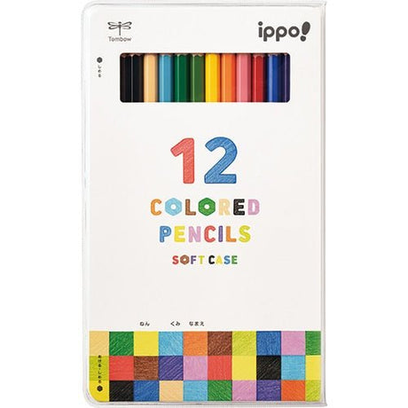 ippo! Colored Pencils 12-Color Soft Case Hexagonal Shaft / Tombow - bungu