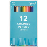 ippo! Colored Pencils 12-Color Soft Case Hexagonal Shaft / Tombow - bungu
