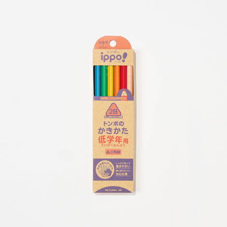 ippo! Triangular Writing Wooden Pencil 2B for Lower Elementary / Tombow - bungu
