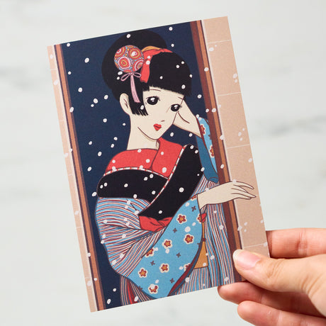 "It's Snowing" Postcard by Narumi / bungu - bungu