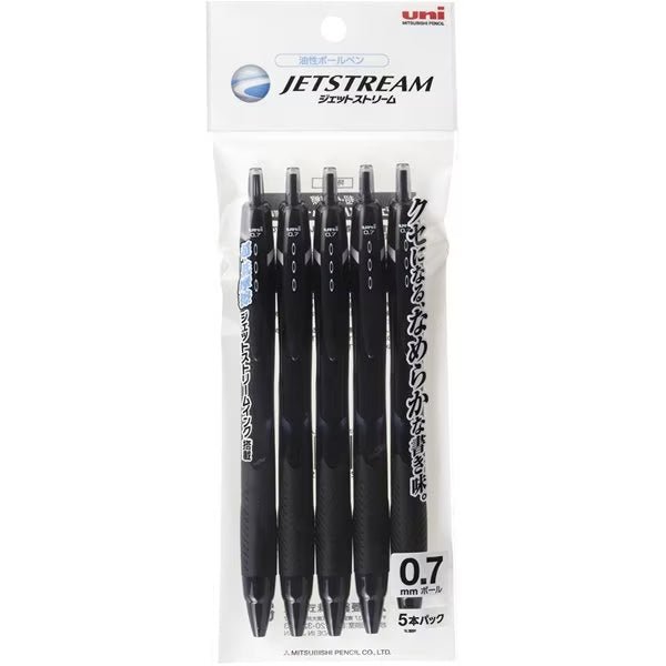 Jetstream Standard Black Ballpoint Pen 5P / uni Mitsubishi Pencil - bungu