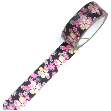 Kimono Beauty Striped Nadeshiko Foil Masking Tape / Kamiiso - bungu