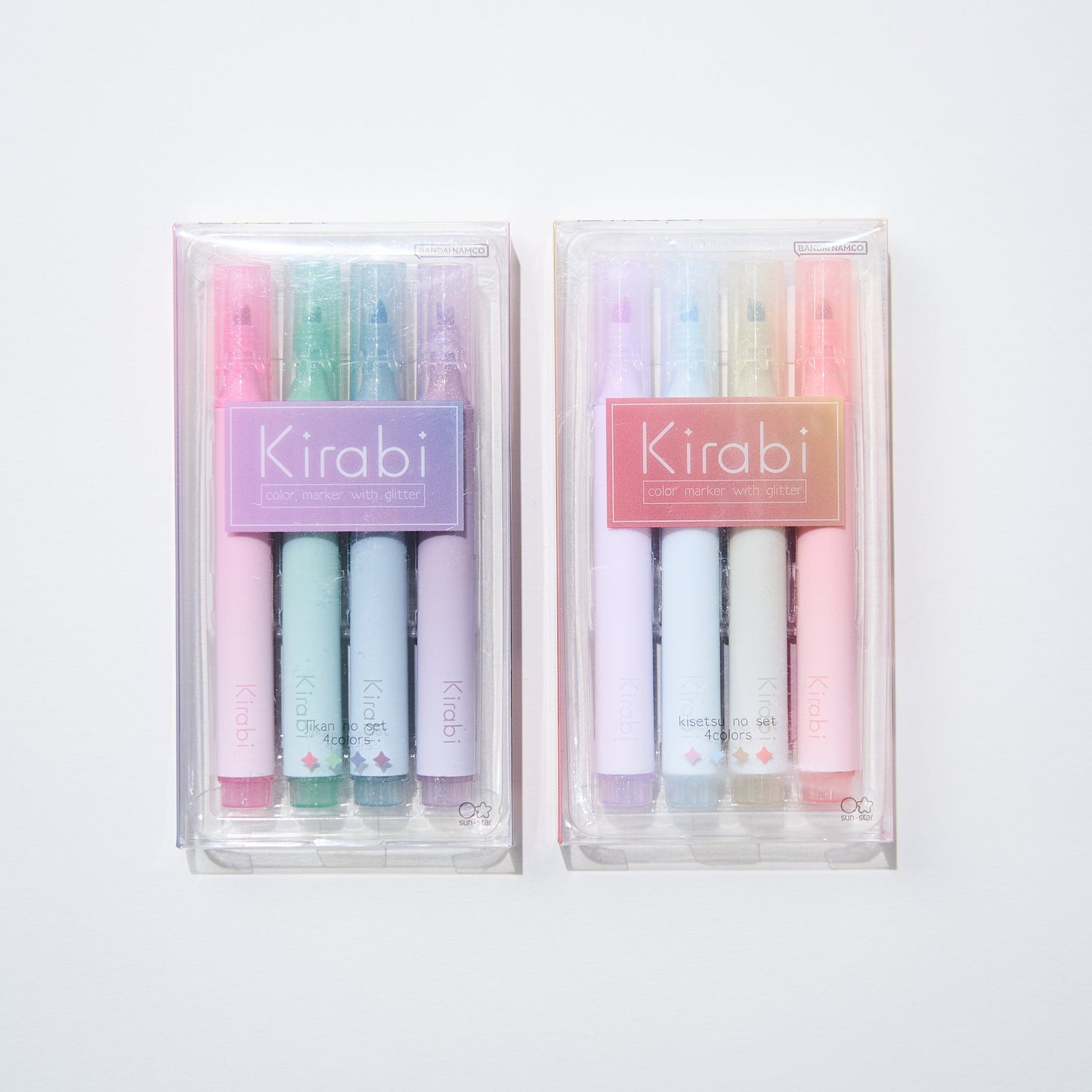 Kirabi Glitter Marker 4 Color Set / Sun - Star - bungu
