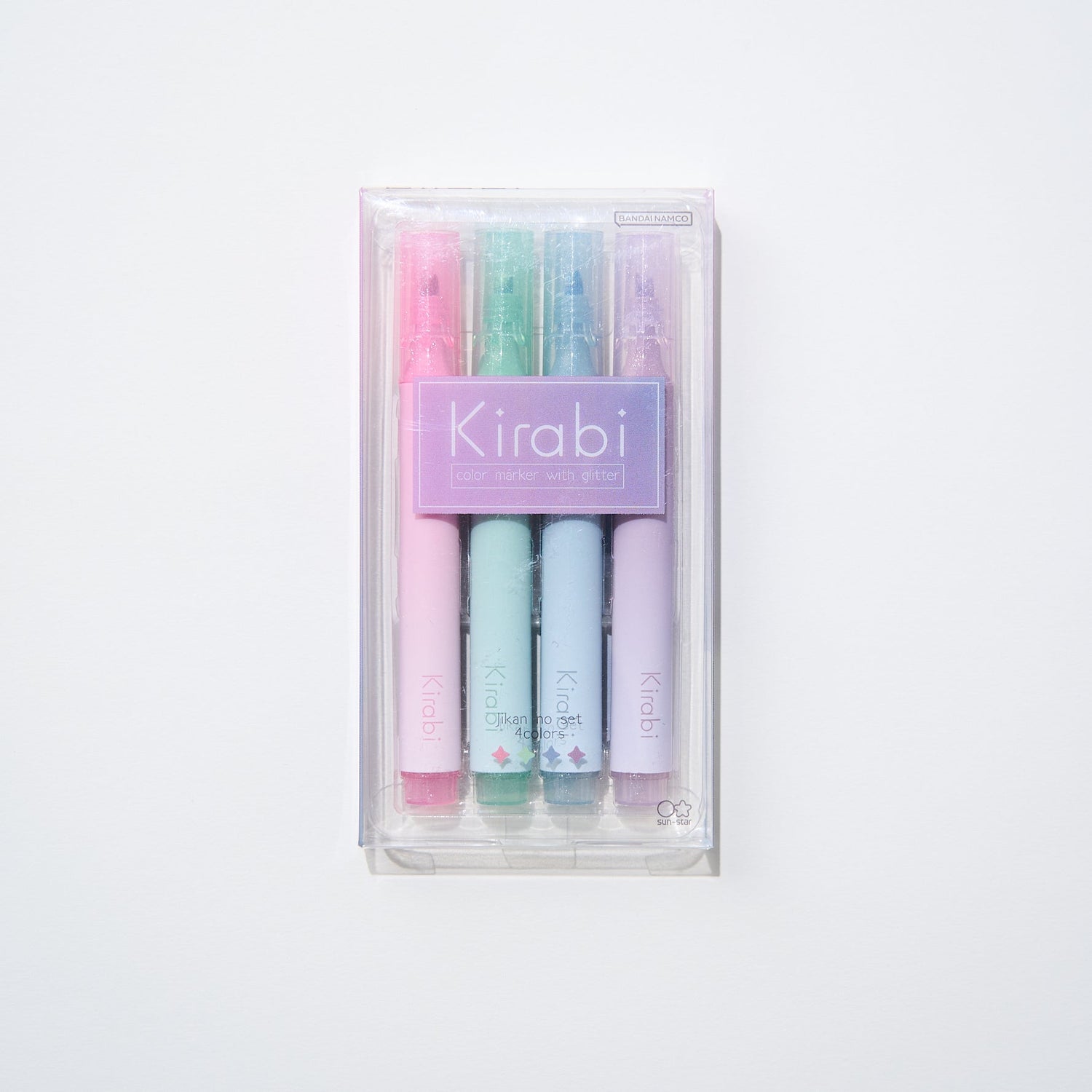Kirabi Glitter Marker 4 Color Set / Sun - Star - bungu