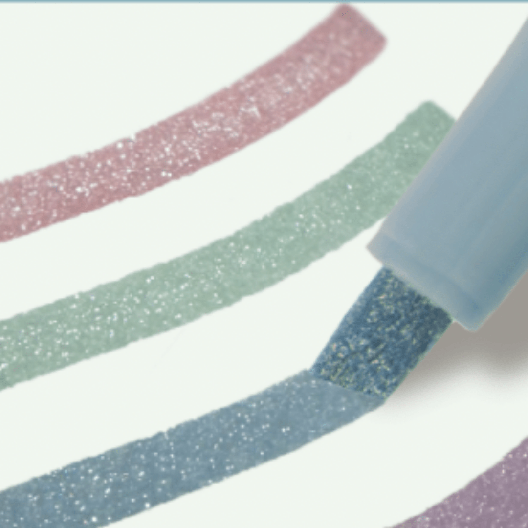 Kirabi Glitter Marker 4 Color Set / Sun - Star - bungu