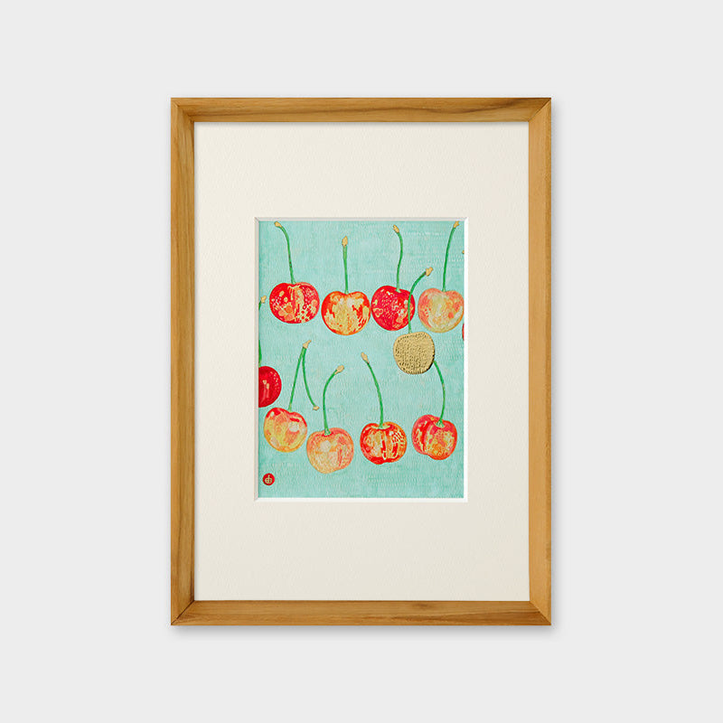 [Limited] Art Touch Yuko Kurihara A4 Art Poster with Teak Frame / TOUCH & FLOW