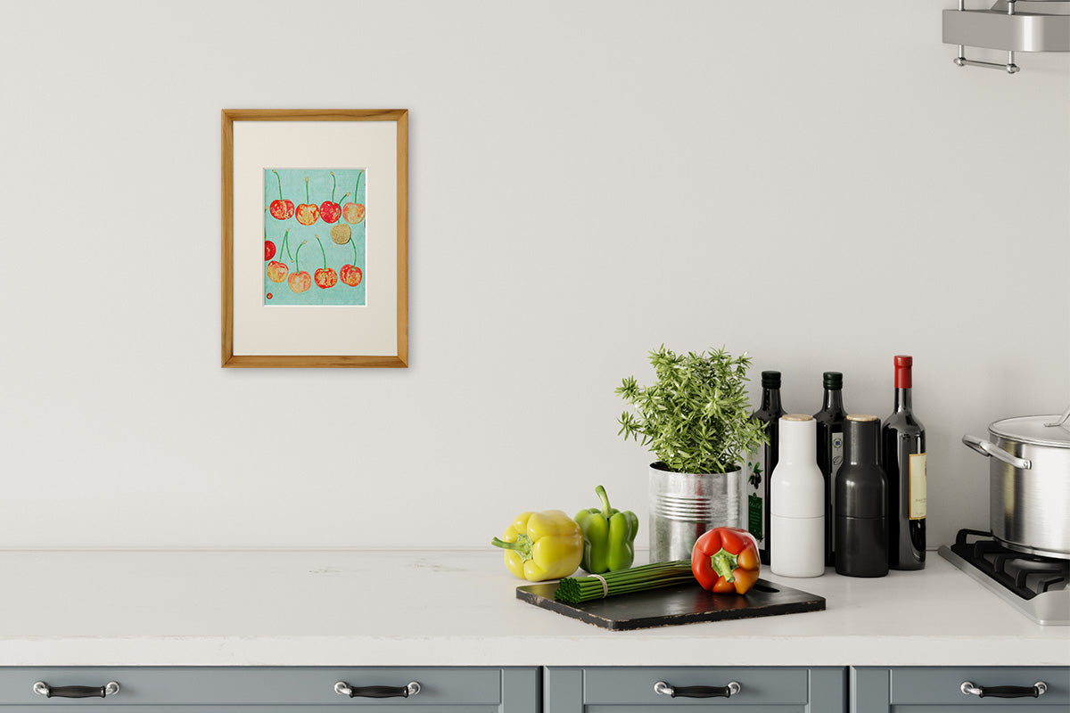 [Limited] Art Touch Yuko Kurihara A4 Art Poster with Teak Frame / TOUCH & FLOW