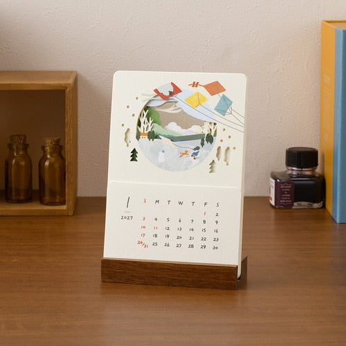 Seasons Peeping Desk Calendar 2027 / MIDORI