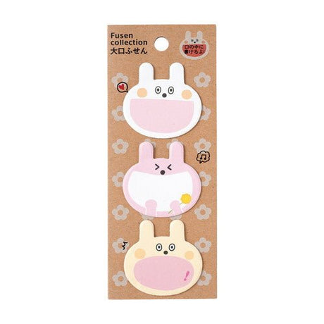Large Mouth Animal Sticky Notes Set of 3 / Gakken Sta:Ful - bungu