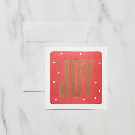 Letterpress "Joy" Square Christmas Card / Letterpress Letters - bungu