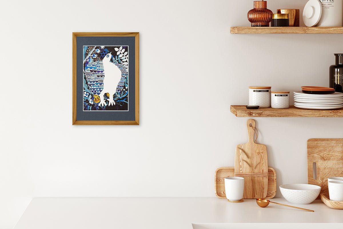 [Limited] Art Touch Kanae Kouno A4 Art Poster with Teak Frame / TOUCH & FLOW - bungu