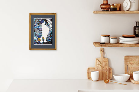 [Limited] Art Touch Kanae Kouno A4 Art Poster with Teak Frame / TOUCH & FLOW - bungu