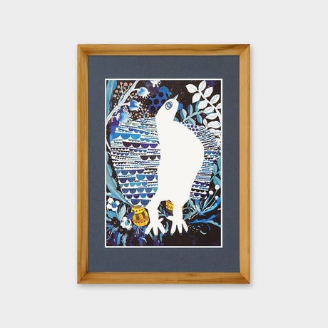 [Limited] Art Touch Kanae Kouno A4 Art Poster with Teak Frame / TOUCH & FLOW - bungu
