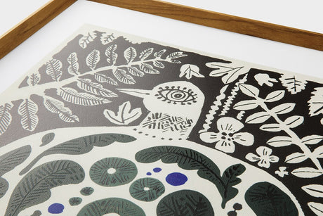 [Limited] Art Touch Kanae Kouno Art Poster with Teak Frame / TOUCH & FLOW - bungu