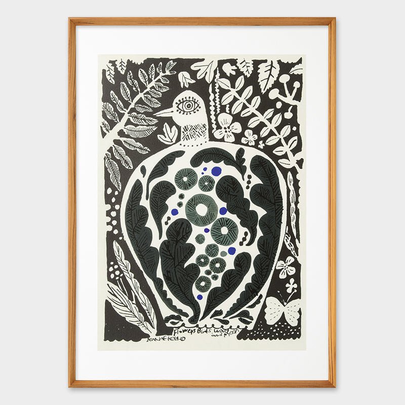 [Limited] Art Touch Kanae Kouno Art Poster with Teak Frame / TOUCH & FLOW - bungu