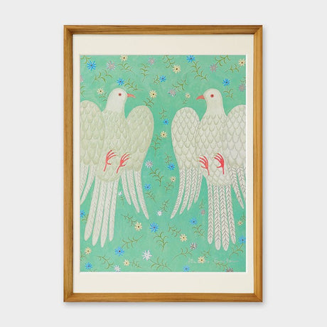 [Limited] Art Touch Kazuko Furuta A3 Art Poster with Teak Frame / TOUCH & FLOW - bungu