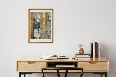 [Limited] Art Touch Kazuko Furuta A3 Art Poster with Teak Frame / TOUCH & FLOW - bungu