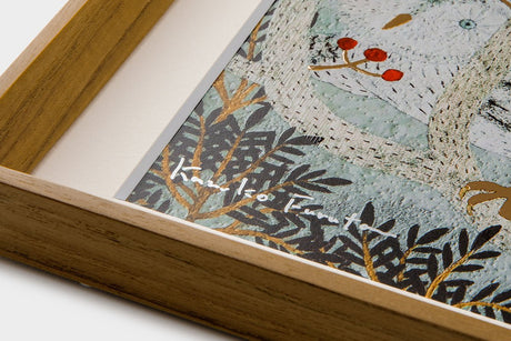 [Limited] Art Touch Kazuko Furuta A4 Art Poster with Teak Frame / TOUCH & FLOW - bungu