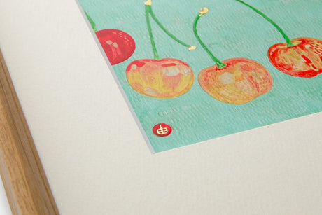 [Limited] Art Touch Yuko Kurihara A4 Art Poster with Teak Frame / TOUCH & FLOW - bungu