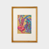 [Limited] Art Touch Yuko Kurihara A4 Art Poster with Teak Frame / TOUCH & FLOW - bungu