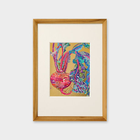 [Limited] Art Touch Yuko Kurihara A4 Art Poster with Teak Frame / TOUCH & FLOW - bungu