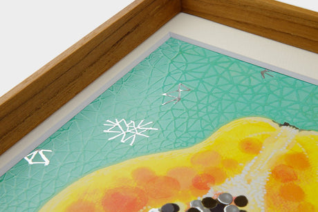 [Limited] Art Touch Yuko Kurihara A4 Art Poster with Teak Frame / TOUCH & FLOW - bungu