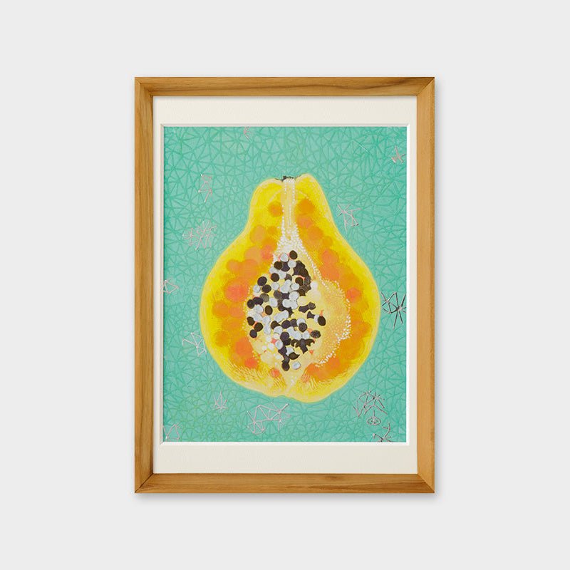 [Limited] Art Touch Yuko Kurihara A4 Art Poster with Teak Frame / TOUCH & FLOW - bungu