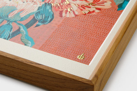 [Limited] Art Touch Yuko Kurihara A4 Art Poster with Teak Frame / TOUCH & FLOW - bungu
