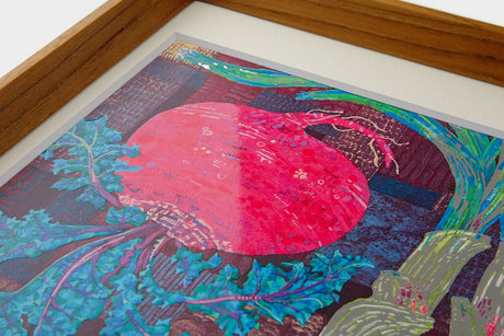 [Limited] Art Touch Yuko Kurihara A4 Art Poster with Teak Frame / TOUCH & FLOW - bungu