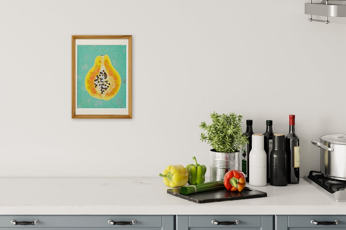 [Limited] Art Touch Yuko Kurihara A4 Art Poster with Teak Frame / TOUCH & FLOW - bungu