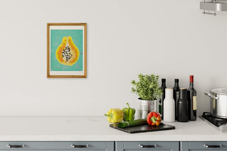 [Limited] Art Touch Yuko Kurihara A4 Art Poster with Teak Frame / TOUCH & FLOW - bungu