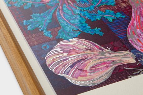 [Limited] Art Touch Yuko Kurihara A4 Art Poster with Teak Frame / TOUCH & FLOW - bungu