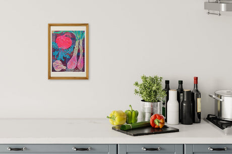 [Limited] Art Touch Yuko Kurihara A4 Art Poster with Teak Frame / TOUCH & FLOW - bungu