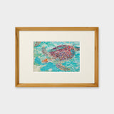 [Limited] Art Touch Yuko Kurihara A4 Art Poster with Teak Frame / TOUCH & FLOW - bungu