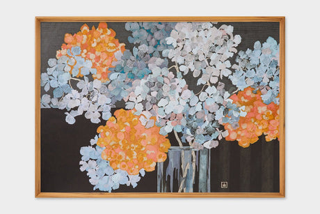 [Limited] Art Touch Yuko Kurihara Art Poster with Teak Frame / TOUCH & FLOW - bungu