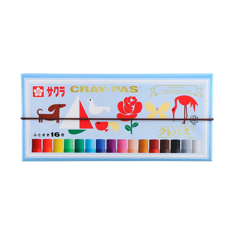 [Limited] Cray - Pas Wide 16 Colors Anniversary Oil Pastel Set / SAKURA - bungu