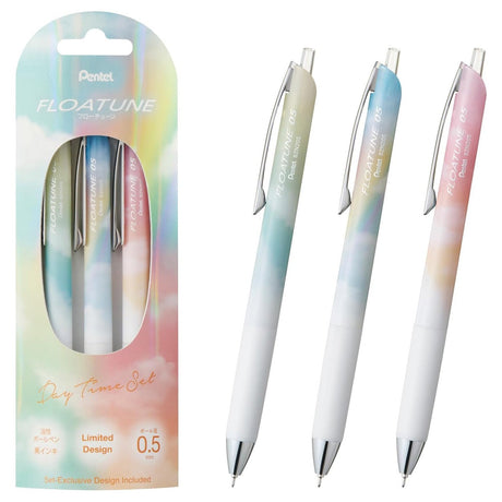 [Limited] Floatune Ballpoint Pen Skyly Day Time 3-Pen Set / Pentel - bungu