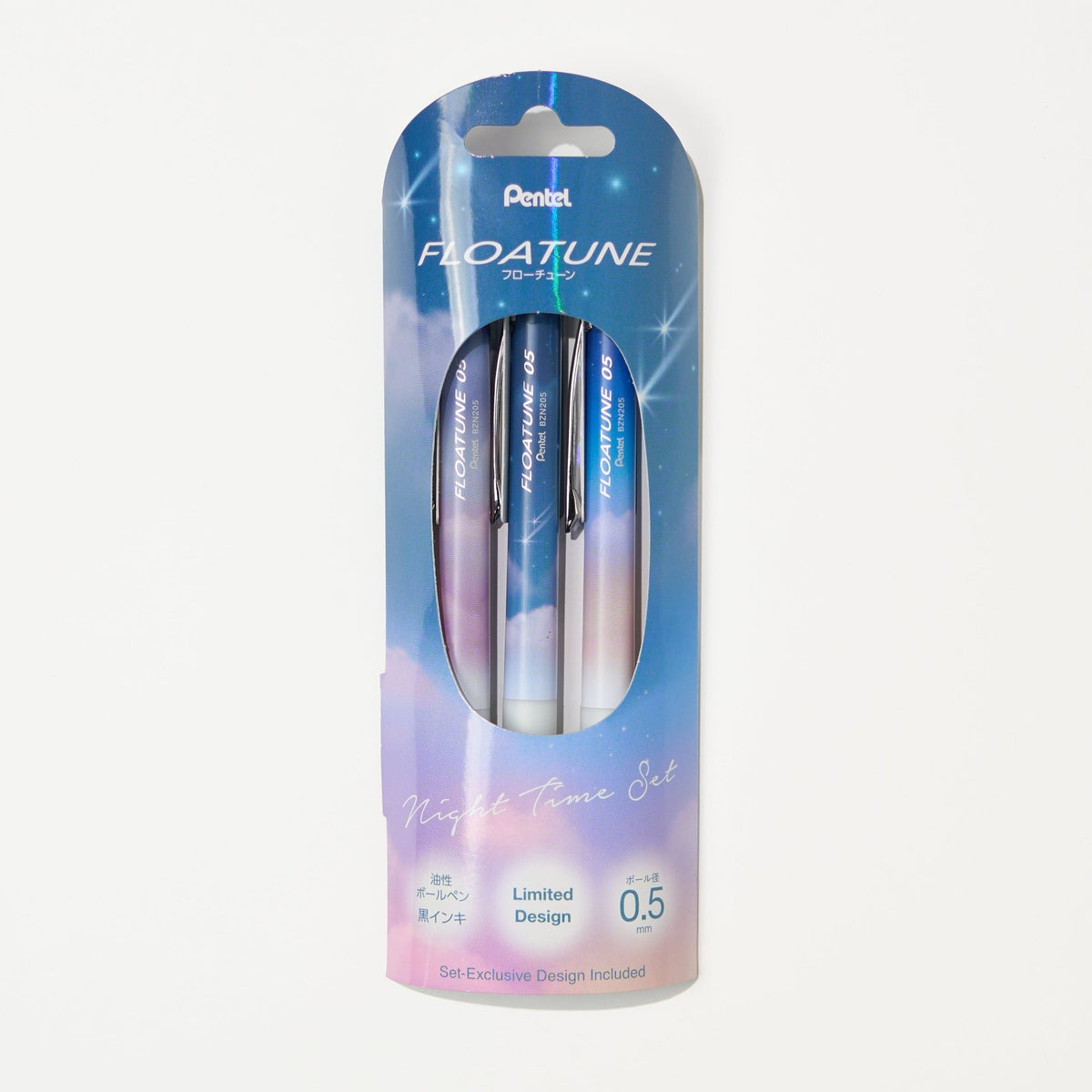 [Limited] Floatune Ballpoint Pen Skyly Night Time 3-Pen Set / Pentel - bungu