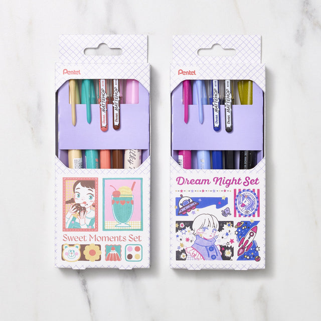 [Limited] Matte Hop and Brush Pen Set / Pentel - bungu