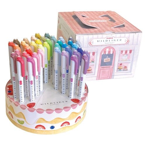 [Limited] Mildliner 40 - Color Cake - Shaped Pen Stand Set / Zebra - bungu