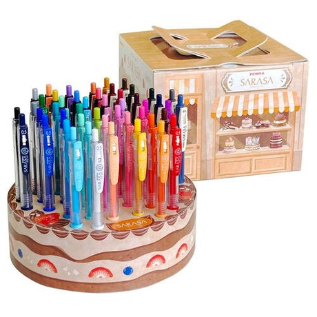 [Limited] Sarasa Clip 0.5 mm 48 - Color Cake - Shaped Pen Stand Set / Zebra - bungu