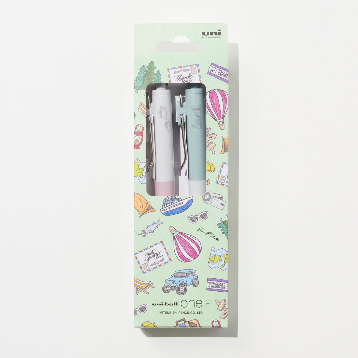 Ena Kakuta x Uni-ball ONE F Gel Pen 0.38 - Green Set (Limited Edition)